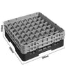 CAMBRO | Kosz do zmywarki na szkło 1/1 CAMRACK® – 49 przegródek, 2 nadstawki – 500 x 500 mm – maks. wysokość szkła: 133 mm – czarny, zdjęcie 2 z 3