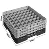 CAMBRO | Kosz do zmywarki na szkło 1/1 CAMRACK® – 49 przegródek, 3 nadstawki – 500 x 500 mm – maks. wysokość szkła: 174 mm – czarny, zdjęcie 2 z 3