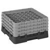 CAMBRO | Kosz do zmywarki na szkło 1/1 CAMRACK® – 49 przegródek, 4 nadstawki – 500 x 500 mm – maks. wysokość szkła: 215 mm – czarny, zdjęcie 1 z 3