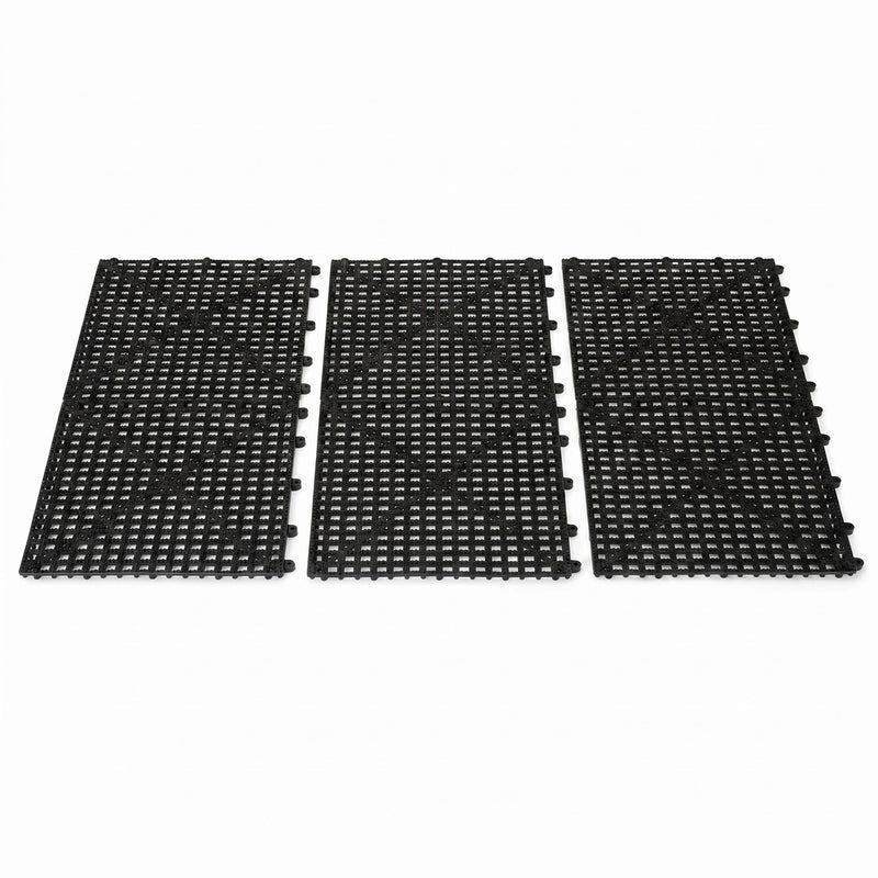 (3 sztuki) FUCHS | DELFIN® Gumowa mata ociekowa – zestaw 2 sztuk – 315 x 315 mm – łączona – czarna