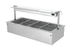 Electric Drop-in Bain Marie - 1500mm - 4x GN 1/1 - 200mm deep - Wet Heat - 2,92 kW - with Glass Sneeze Guard