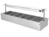 Built-in bain-marie - 2.1m - 6x GN 1/1 - with glass cough protection