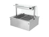 Built-in bain-marie – 800 mm – 2x GN 1/1 – 1.46 kW – with glass sneeze guard
