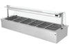 Built-in bain-marie - 2.1m - 6x GN 1/1 - with glass cough protection