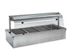 Built-in bain-marie - 2.1m - 6x GN 1/1 - with glass cough protection