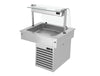 Commercial Drop-in Refrigerated Well - 800mm - +2 to +8°C - 2x GN 1/1 - 190W - Curved Glass - with Glass Sneeze Guard