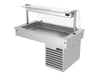 Commercial Drop-in Refrigerated Well - 1000mm - +2 to +8°C - 3x GN 1/1 - 190W - Curved Glass - with Glass Sneeze Guard