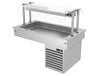 Commercial Drop-in Refrigerated Well - 1000mm - +2 to +8°C - 3x GN 1/1 - 190W - Square Glass - with Glass Sneeze Guard
