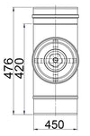 Rura rewizyjna – okrągła – jednościenna – stal nierdzewna – Ø 450 mm