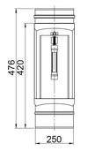 Rura rewizyjna gładka z kasetą i pokrywą - ze stali nierdzewnej - Ø250mm