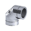Elbow with Access Door - 90° Fixed - in Stainless Steel - for Outer Pipe Ø 300 mm - Ø 250 mm
