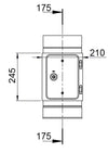 Flue Pipe with Access Door - in Stainless Steel - Length: 0.426 m - for Outer Pipe Ø 400 mm - Ø 350 mm
