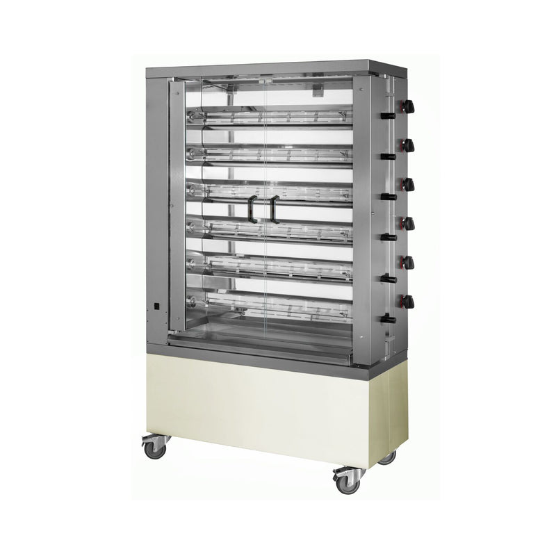 Grill gazowy do kurczaka ECO - 32kW - z 6 szpikulcami na 36 kurczaków