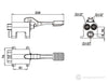 Foot-operated tap valve 4000 - with mixer tap - for hot & cold water control - 226x74x84mm