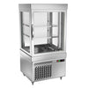 4-Sided Glass Display Fridge - 230L - 670mm - with 2 rotating shelves - 1 door - Silver - for patisserie