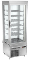 Panoramic freezer display case – 670 mm – 430 L – triple glazing – with 6 shelves – silver