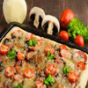 Blacha do pizzy – prostokątna – stal niebieska – 500 x 350 x 30 mm