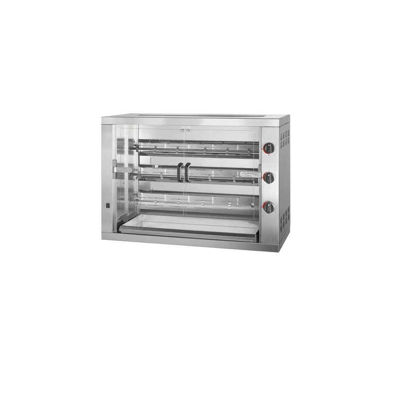 Grill gazowy do kurczaka PREMIUM - 17,7 kW - z 3 szpikulcami na 18 kurczaków