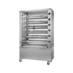 Elektryczny grill do kurczaków – 28,8 kW – z 6 rożnami, mieszczącymi do 36 kurczaków