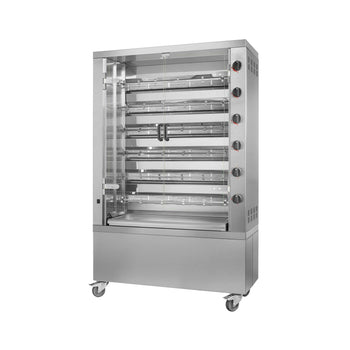 Grill gazowy do kurczaka PREMIUM - 35,3 kW - z 6 szpikulcami na 36 kurczaków