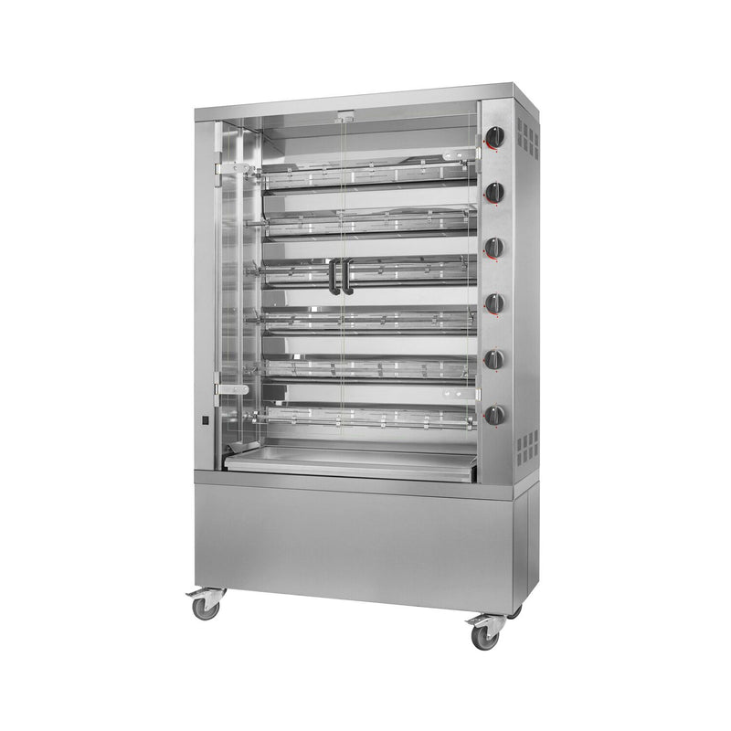 Grill gazowy do kurczaka PREMIUM - 35,3 kW - z 6 szpikulcami na 36 kurczaków