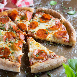Gazowy piec do pizzy – 9 x 25 cm – manualny – kremowo-żółty