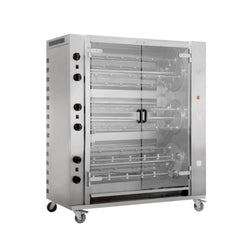 Grill gazowy do kurczaka z rożna PREMIUM - 55,8 kW - z 12 szpikulcami na 72 kurczaki