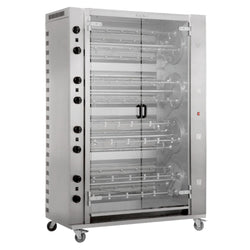 Grill gazowy do kurczaka z rożna PREMIUM - 74,4 kW - z 16 szpikulcami na 96 kurczaków