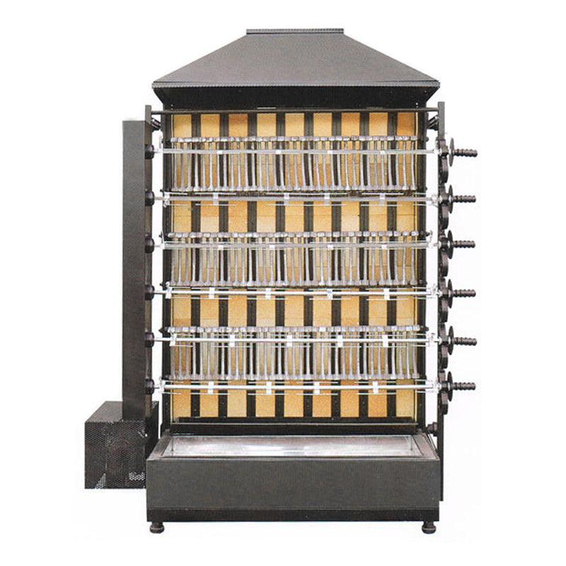 Grill do kurczaka na węgiel drzewny - z 6 szpikulcami na 36 kurczaków