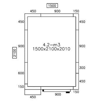 Komora mroźnicza - 1500x2100mm - 4,2m³ - włącznie z agregatem mroźniczym i kurtyną lamelową - Prime Gastro