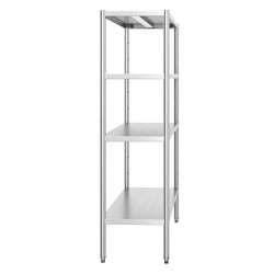 Półka ze stali nierdzewnej PREMIUM - 1600x500x1800mm - 4 półek regulowane - Nośność na półkę: 80kg - z regulowanymi stopkami