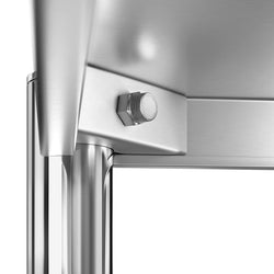 Półka ze stali nierdzewnej PREMIUM - 1600x500x1800mm - 4 półek regulowane - Nośność na półkę: 80kg - z regulowanymi stopkami