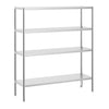 Regał PREMIUM – stal nierdzewna – 1600 x 490 mm – z 4 półkami z regulacją wysokości