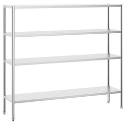 Półka ze stali nierdzewnej PREMIUM - 2000x500x1800mm - 4 półek gładkich przestawne - Nośność na półkę: 80kg - w zestawie: regulowane stopki