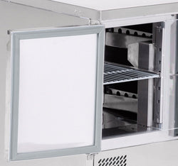 Stół chłodniczy ECO – 900 x 700 mm – z 1 drzwiami i 2 szufladami