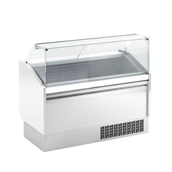 Lada na lody LEVI – 1620 mm – na pojemniki na lody 9+9x 5 L – chłodzenie statyczne – biała