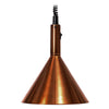 Lampa do podgrzewania potraw Retro wisząca - 250W - Ø 280mm - stożkowa - regulowana wysokość - miedziana
