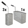 (4 szt.) Zestaw koszy do makaronu - 1x GN 1/2 i 3x GN 1/6