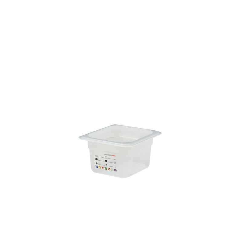 (6 sztuk) CAMBRO | SafeTrak – pojemniki z polipropylenu GN 1/6 – kolor mleczny – wysokość: 100 mm