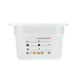 (6 sztuk) CAMBRO | SafeTrak – pojemniki z polipropylenu GN 1/6 – kolor mleczny – wysokość: 100 mm