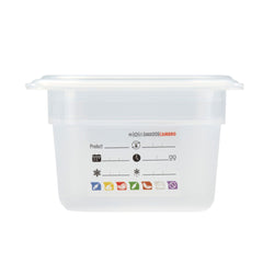 (6 sztuk) CAMBRO | SafeTrak – pojemniki z polipropylenu GN 1/6 – kolor mleczny – wysokość: 100 mm