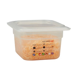 (6 sztuk) CAMBRO | SafeTrak – pojemniki z polipropylenu GN 1/6 – kolor mleczny – wysokość: 100 mm