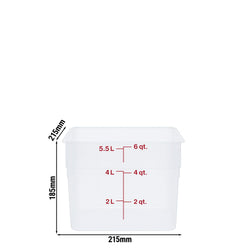 (6 sztuk) CAMBRO | CAMSQUARES® – pojemniki – 5,7 litra – przezroczyste