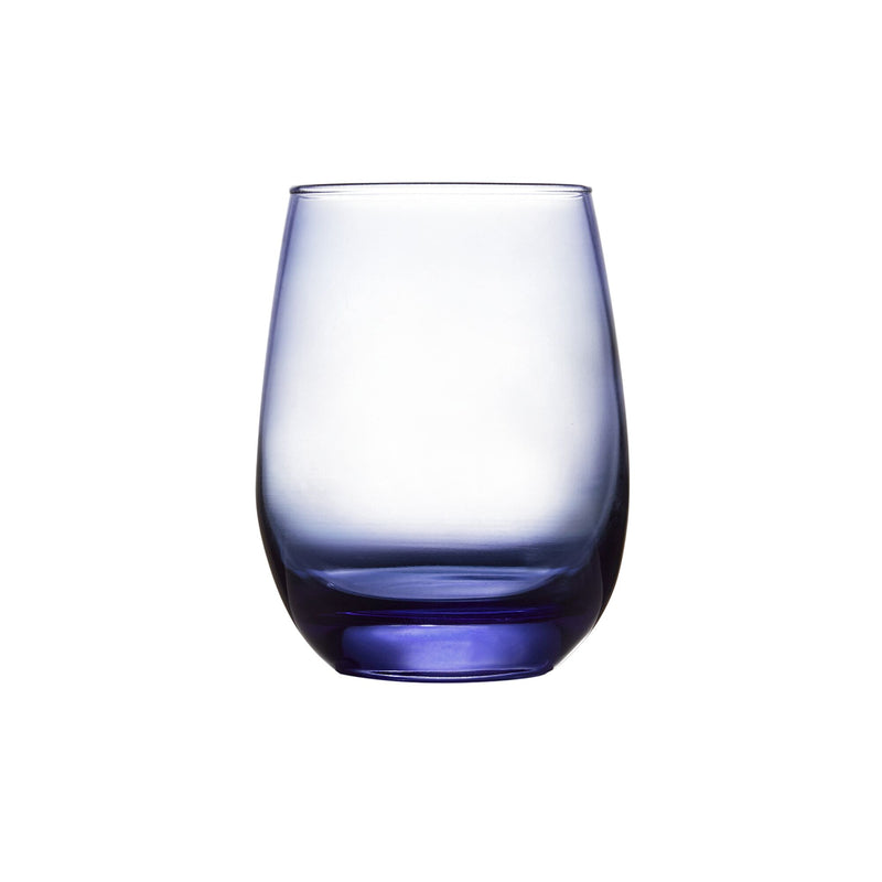 (12 Stück) LIBBEY | STEMLESS - Weinglas - 451ml - Blau