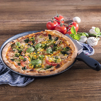 (6 sztuk) Blacha do pizzy - Ø 260 mm - blacha stalowa - bez powłoki - wysokość: 25 mm - Prime Gastro