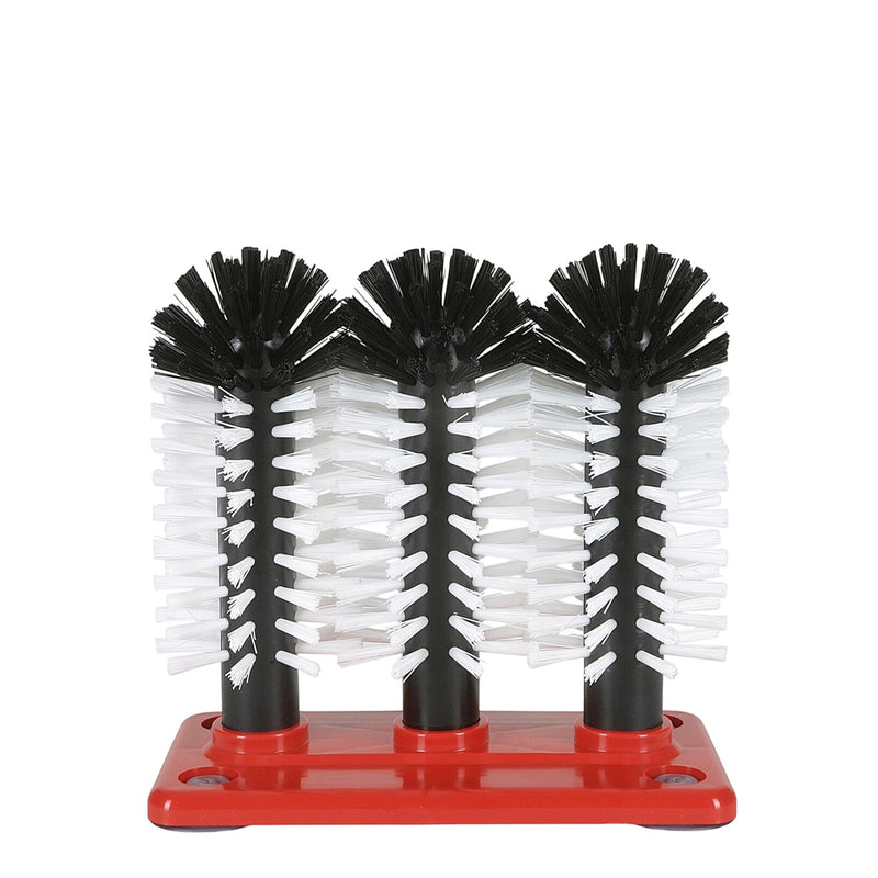 (2 szt.) FUCHS | DELFIN® Szczotka do mycia szklanek – 3 x 180 mm – z plastikową podstawką – 1 - 2 - 3