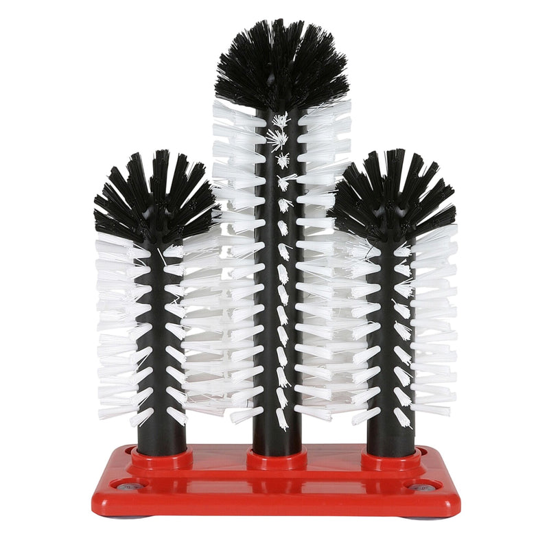 (2 sztuki) FUCHS | DELFIN® Szczotka do mycia szklanek – 2x180 mm + 1x240 mm – z plastikową podstawką – 1 - 2 - 3