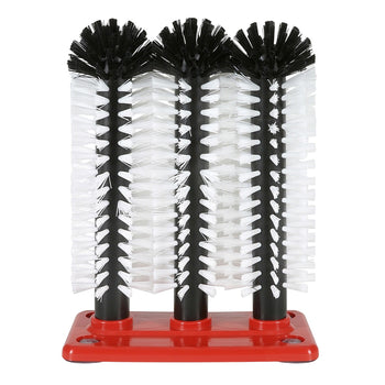 (2 sztuki) FUCHS | DELFIN® Szczotka do mycia szklanek – 3 x 240 mm – z plastikową podstawką – 1 - 2 - 3