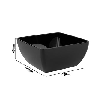 (6 sztuk) Miska - FRIENDLY - PET - 0,14 litra - kwadratowa - czarna - Prime Gastro