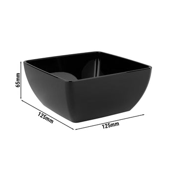 (6 sztuk) Miska - FRIENDLY - PET - 0,4 litra - kwadratowa - czarna - Prime Gastro